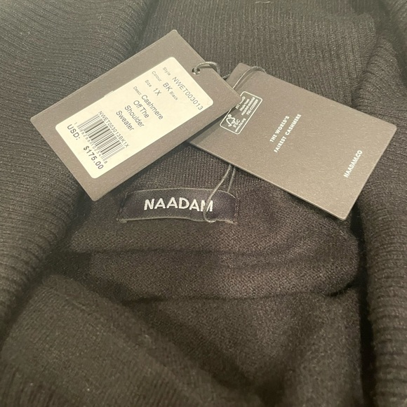 NWT NAADAM Cashmere Off The Shoulder Sweater - Picture 6 of 11